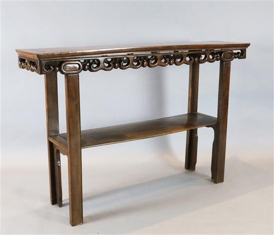 A Chinese hongmu altar table, W. 5ft. D.1ft. 3in. H.3ft 3.5in.